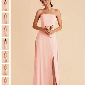 Birdy Gray Chiffon Blush Pink Floor Length Dress
